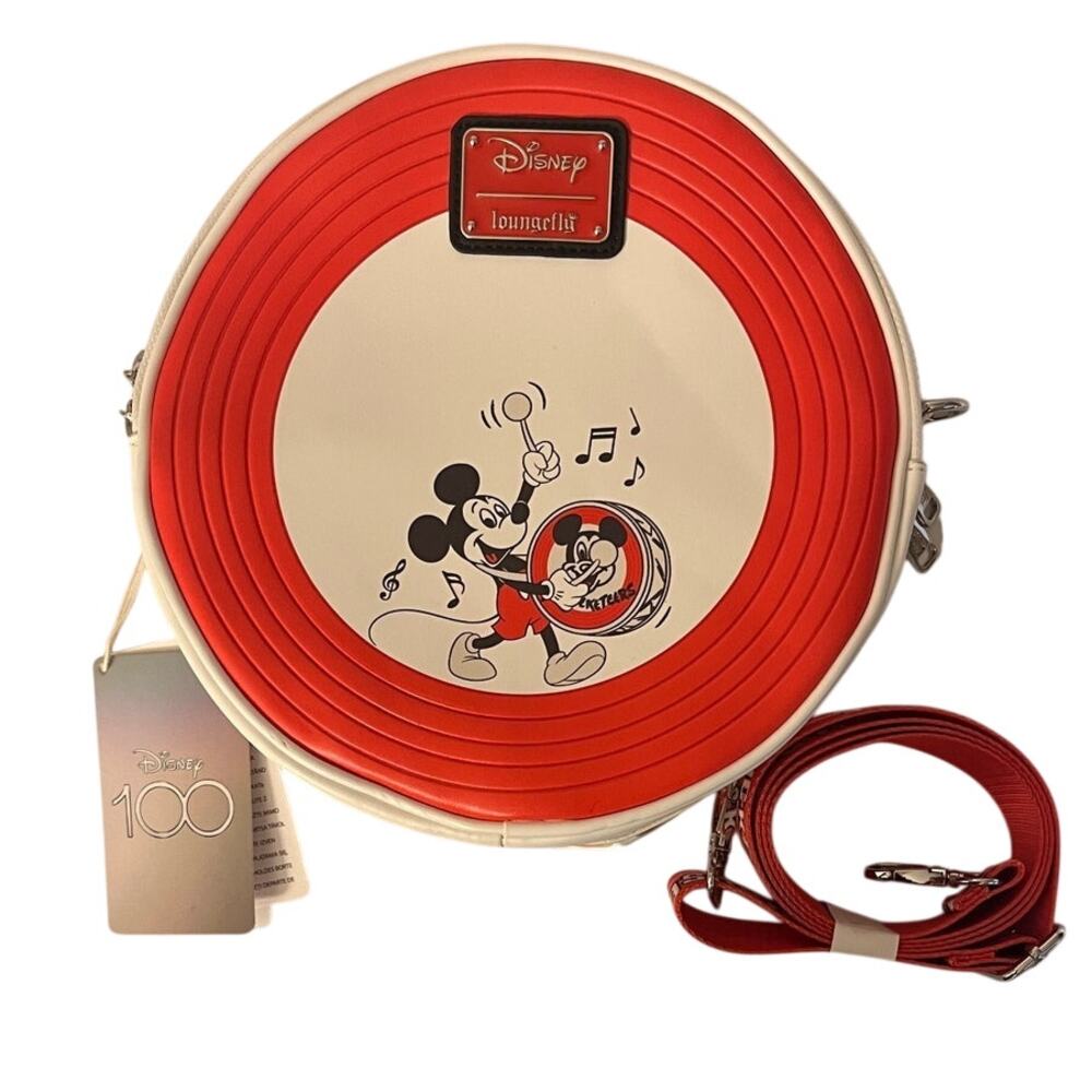 Loungefly Disney 100Th Mickey Mouseketeers Ear Holder Crossbody Bag Faux Leather